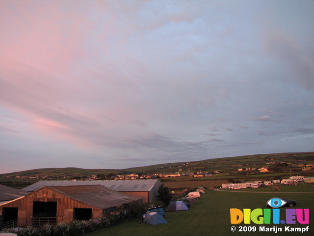 SX06979 Tent and car in field at Headland Caravan & Camping Park